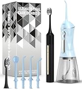 Lumivoid Water Flosser and Electric Toothbrush Combo,2-1 Oral Clean Kit, 5-Speed Sonic Electric T...