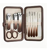Manicure Set, 10 pcs High-Carbon Steel Nail Clippers Set, Portable Mini Manicure and Pedicure Kit...