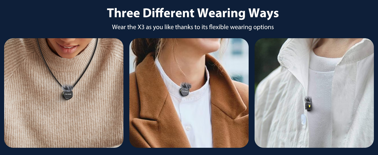 three different wearing ways