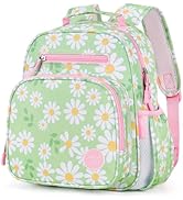 mibasies Toddler Backpacks for Girls 2-4: Little Kid Bookbag for Preschool Prek Daycare Daisy Green