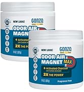 Gonzo Natural Magic Odor Air-Magnet with Activated Charcoal - 14 Ounce (2 Pack) - Odor Eliminator...