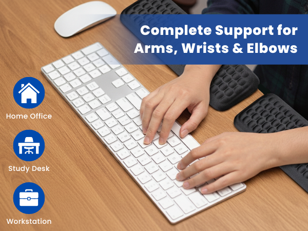 L-Shaped Memory Foam Desk Edge Cushion (2-Pack), Ergonomic Elbow & Wrist Rest for Desk