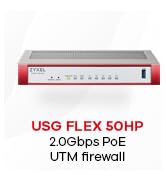 Zyxel USGFLEX50HP ZyWALL High Speed Cyber Security Firewall | 1-Year UTM Security Pack | PoE+ | U...