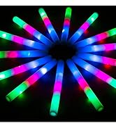 SHQDD Glow Sticks Bulk, 28 Pcs LED Foam Sticks with 3 Modes Colorful Flashing, Glow in the Dark P...