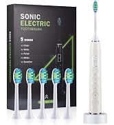 Soft Bristle Electric Toothbrush for Adults and Kids, 120 Days on a Single Charge, 5 Modes, 40,00...