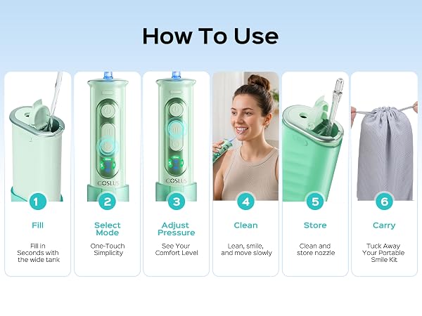 COSLUS T50 Portable Water Flosser for Travel