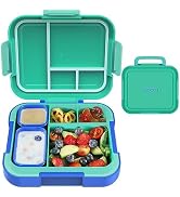 Caperci Bento Box for Kids - Large 4.8 Cups Lunch Box with Two Modular Containers - 4 Compartment...