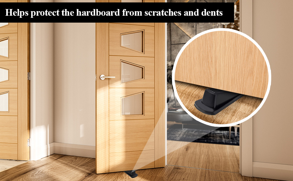 Door Stoppers, 4 Pack Door Stoppers for Bottom of Door, Door Gaps, Rubber Door Stopper Wedge