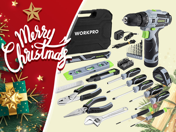 WORKPRO Home Tool Kit with Power Drill