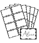 Black Name Tags,2"x 3" Name Tag Stickers with Black Border 200 Pcs Adhesive Name Tags Sticker Nam...