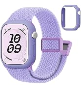 Braided Magnetic Clasp Band with Case for Kids Apple Watch 38/40/41/42/44/45mm, Nylon Elastic Str...