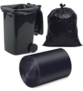O2frepak 45 Gallon Multipurpose Tear-Resistant Trash Bags,Heavy Duty,Tastless and Black Garbage B...