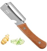 GENGCANG Multi-Functional Vegetable Peeler – Comfortable Wooden Handle with Sharp Stainless Steel...