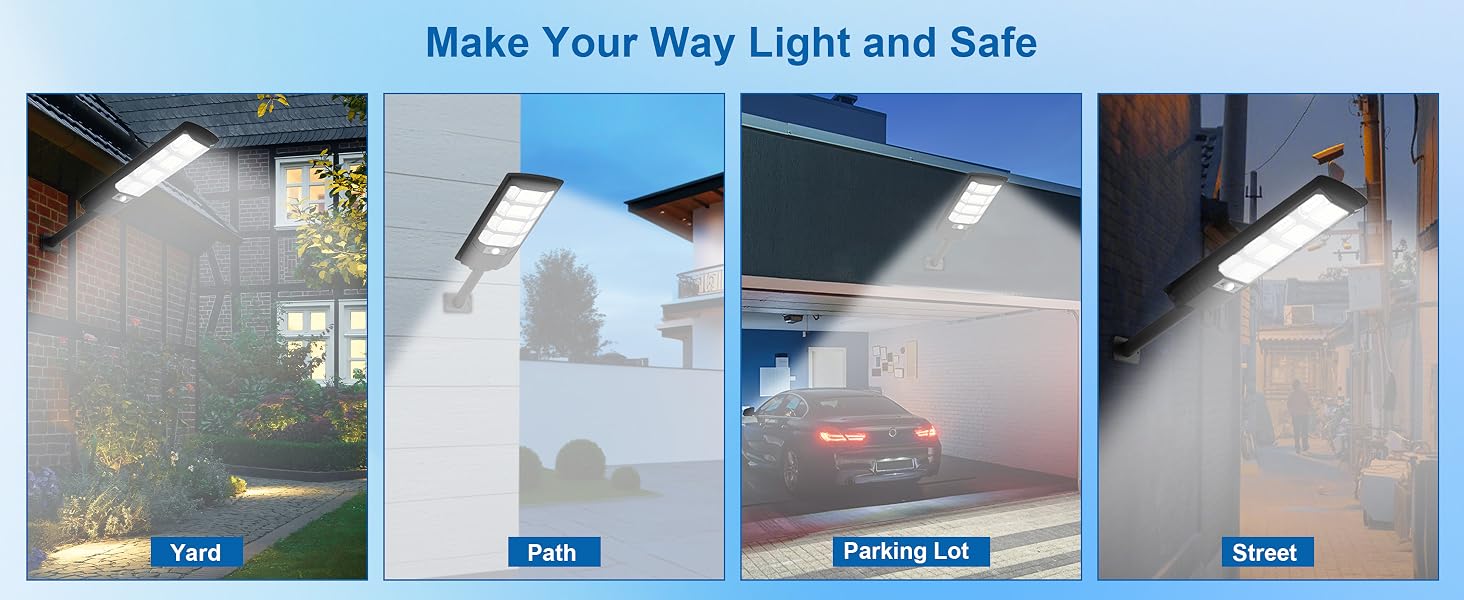 Solar street lights dark to dawn outdoor waterproof