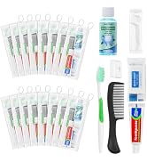 10 Set Personal Care Travel Toiletries Sets Bulk,8-IN-1 Disposable Toothbrushes with Toothpaste a...