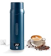 Portable Electric Kettle 16oz - Mini Travel Kettle Vacuum Insulation 304 Stainless Steel Small Wa...