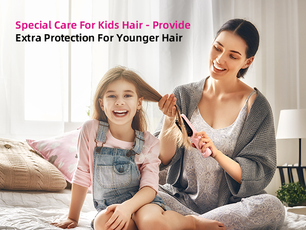 cordless hair straightening brush portable hair straightener women wireless travel gift Pink ionic