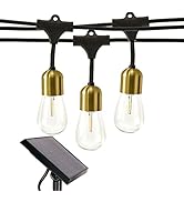 Brightech Glow Solar LED String Lights - Commercial Grade Waterproof Patio Lights with Beautiful ...
