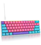 Fogruaden 60% Mechanical Keyboard, 61 Keys Gaming Keyboard, RGB Backlit, Ultra-Compact 60 Percent...