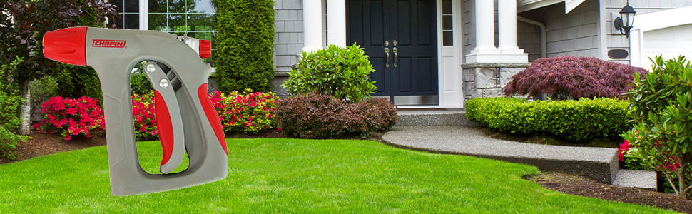 gardening and landscaping, watering plants, garden hose watering, high pressure watering, spraying