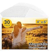 YixangDD 30 Pcs Magnetic picture frames for refrigerator 4x6Inch-Magnetic photo frames,White