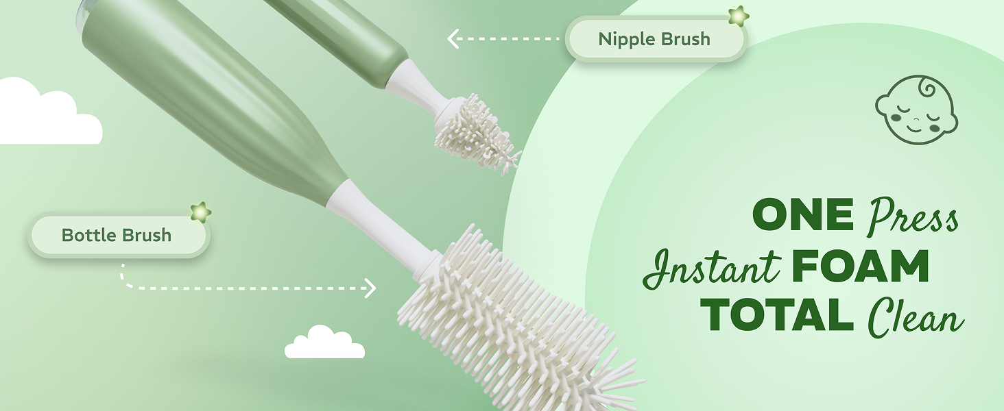 bottle brush baby cleaner washer set cleaning kit electric travel scrubber silicone breast pump