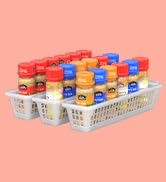 Plastic Spice Storage Container Baskets - Set of 3 Small Pantry Bins for Organizing - Organizer T...