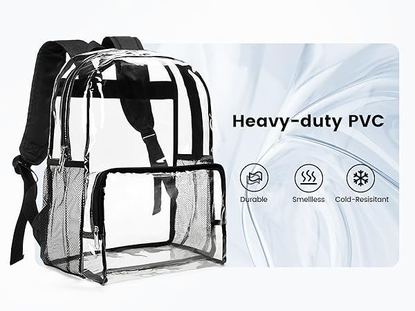 black clear backpack