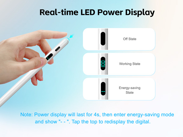LED power display stylus