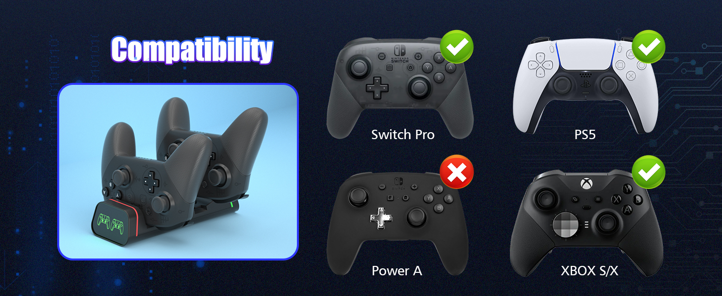 charging station for switch pro controller
