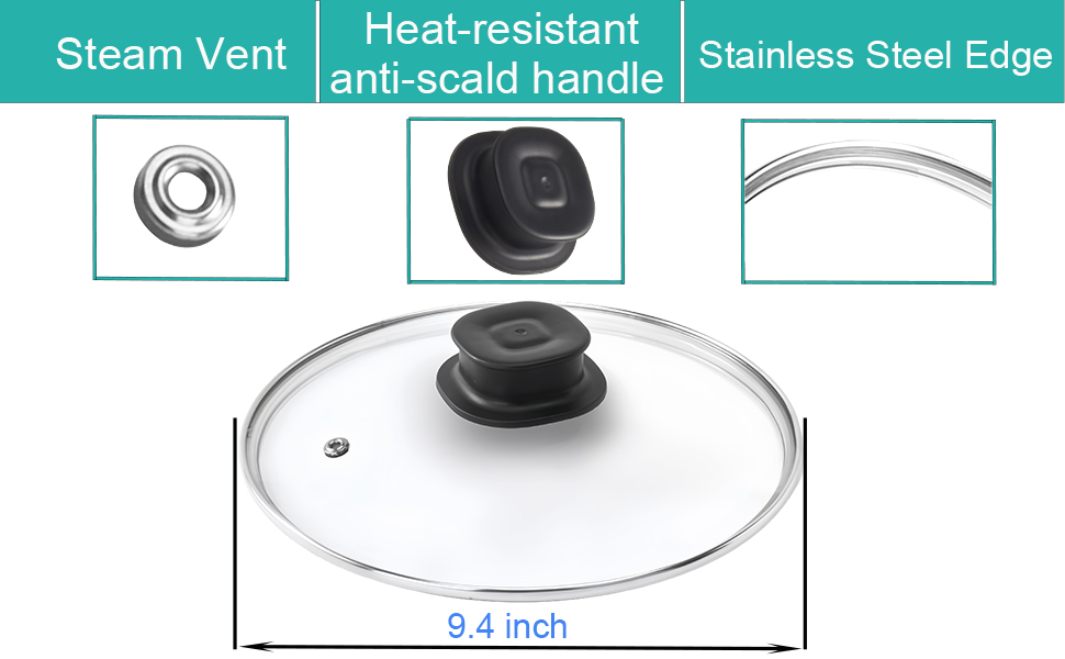 Tempered Glass Lid for Instant Pot 6 QT &5 QT, 9.4IN