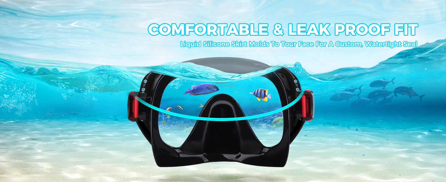 Swim Goggles Adult with Nose Cover, Clear Diving Mask Wide View Swim Mask for Men Women Youth