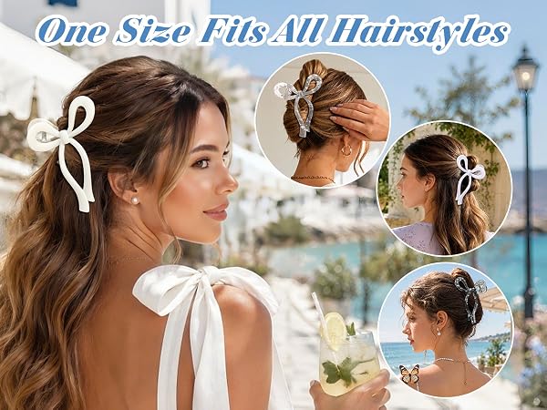 bow hair clips large