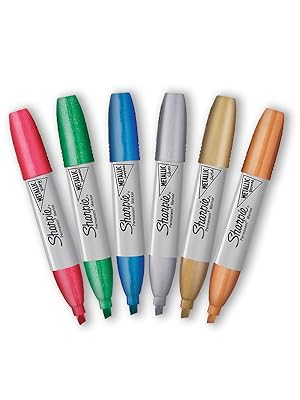Six Sharpie Metallic Chisel Markers
