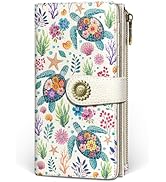 GIANCOMICS Sea Turtle Womens Wallet RFID Blocking, Credit Card Holder Bifold, PU Leather Travel B...