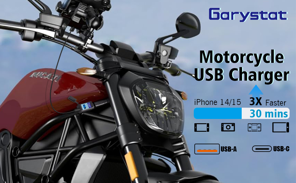 Motorcycle USB C Charger SAE