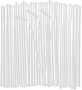 150PCS Disposable Plastic Drinking Straws - Flexible Straws Disposable Long Colorful PP Plastic S...