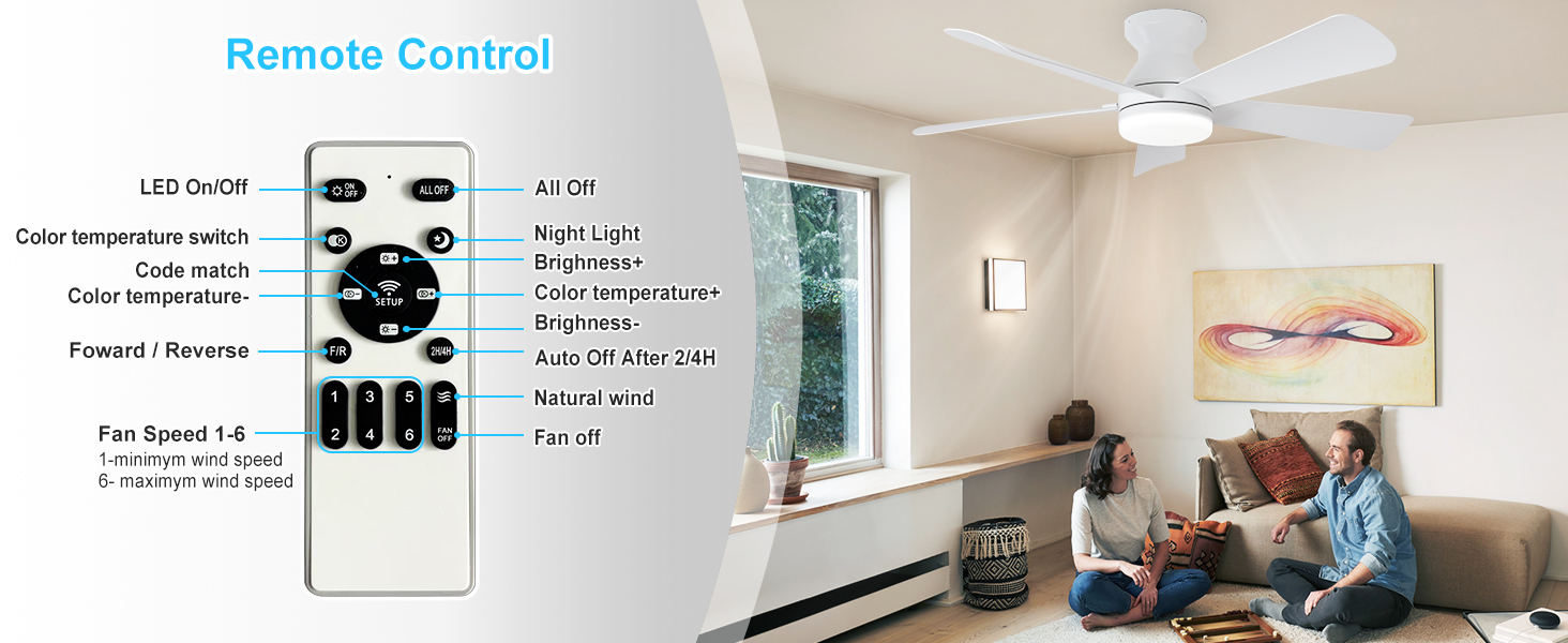 ceiling fan with light and remote