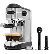 Mixpresso Espresso Maker, 15 Bar Espresso Machine With Milk Frother, Fast Heating Automatic Espre...