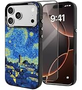 Vearstie for iPhone 17 Pro Max Case, Starry Sky Art Cover with Gold Foil Detailing, Raised Respon...