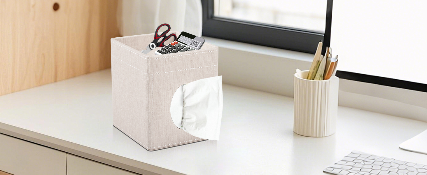Tissue Box Holder with Tray