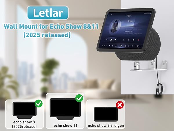 W11-3 Silver Echo show 8 & 11 wall mount-1