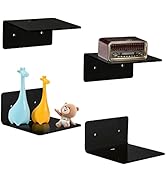 Bolidery 4 Pack Small Acrylic Floating Shelves, 4'' Acrylic Wall Shelves Display Ledges for Stora...