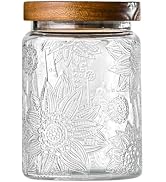 Adodeen 24oz Vintage Glass Canister With Lid Small Glass Jars Wide Mouth Mason Jars Airtight Coff...