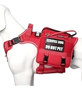 MOOGROU Service Dog Vest with Pockets,Medium Dog Harness and Removable Backpack for Training Hiki...