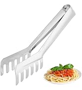 Stainless Steel Spaghetti Tongs, Comb Shaped Pasta Tongs Noodle Clip Food Serving Tongs for Kitch...