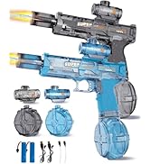 2pcs Electric Water Gun for Kids Adults, Auto Squirt Gun with Flashing Muzzle, 26FT Range, Leak-P...