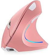 Attoe Vertical Mouse, Right Handed 2.4GHz Wireless Ergonomic Rechargeable Vertical Mouse with 4 A...
