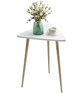 SAYGOER White Side Table Small Triangle End Tables Modern Narrow Sofa Table for Living Room Bedro...