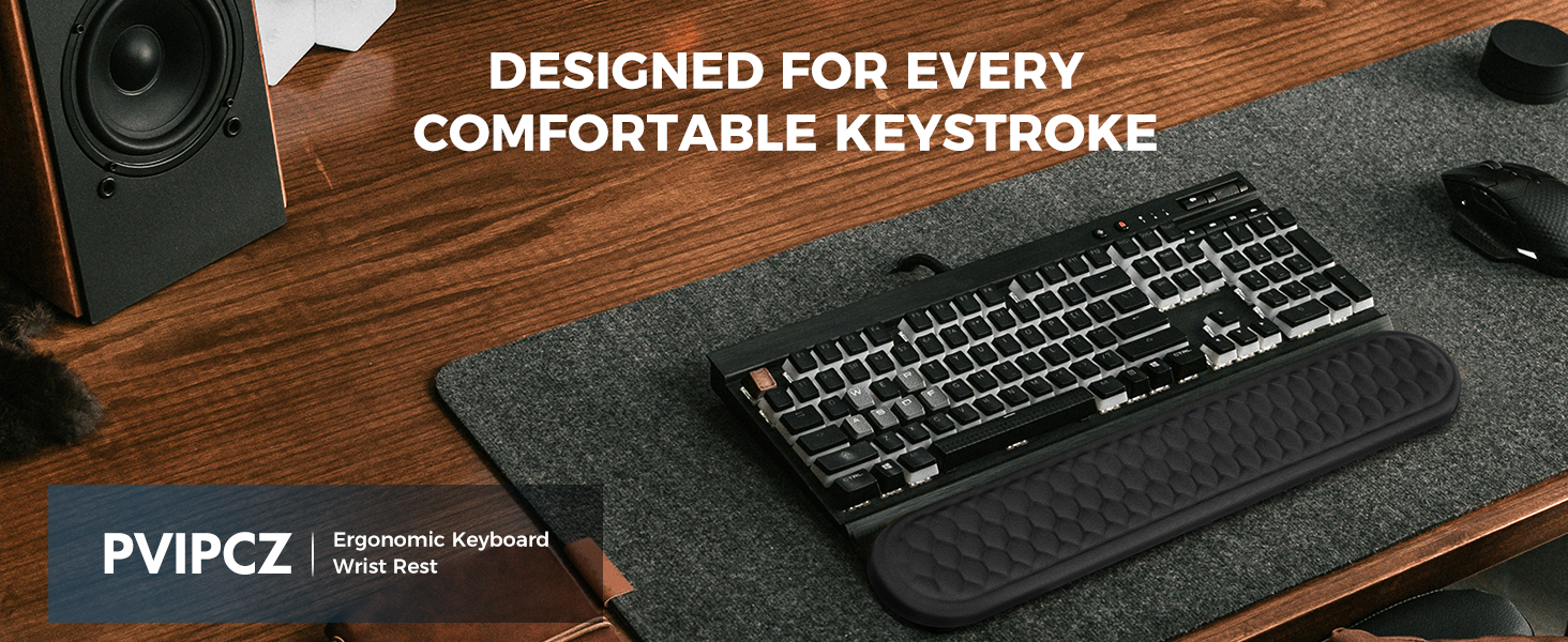 Ergonomic wrist support for computer keyboard